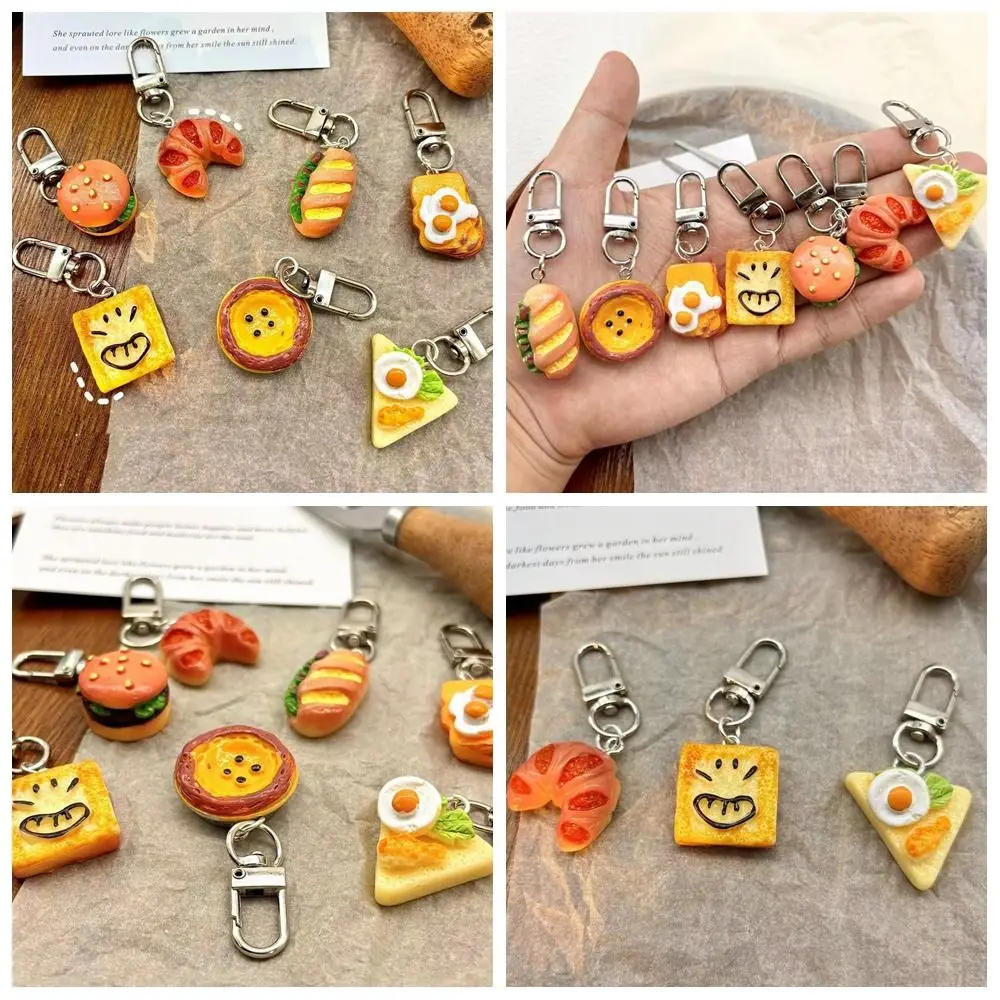 Bag Pendant Simulation Food Keychain Toast Car Keychains Food Series Pendant Jewelry Accessories Charms Burger Keychain Couple