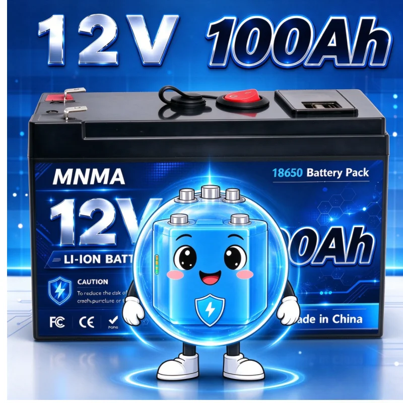 12V Portable Deep Cycle Lithium Battery Kit to Replace Lead‑Acid for Camper Van Marine Boat Outdoor Camping Backup Power