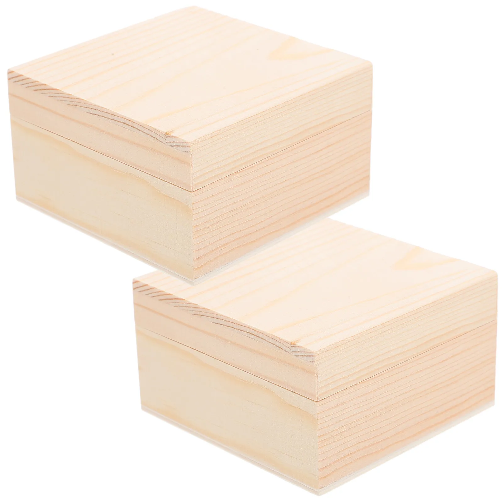 

2Pcs Small Pine Unfinished Wood Boxes Wooden Craft Storage Containers with Lid Perfect for DIY Jewelry Gifts Unfinished Wood Box