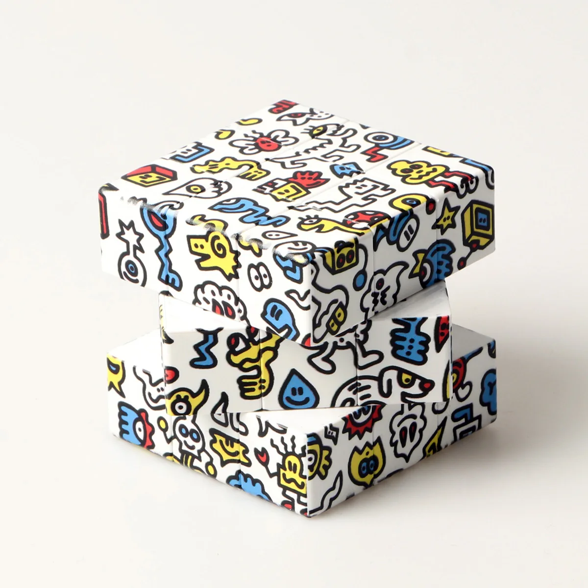 Magic Cube 3x3x3 Cartoon Alien graffiti UV Fun Stress Relief Puzzle Professional Smooth Speed Game Children's Toys Gifts