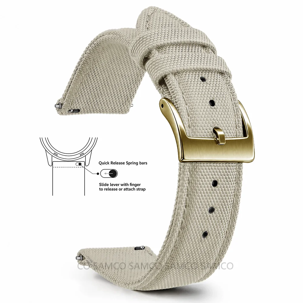 Hochwertige Segeltuch-Uhrenarmbänder, Premium Nylon-Uhrenarmbänder, 18mm 20mm 22mm Schnellwechsel-Uhrenarmbänder, für Herren und Damen