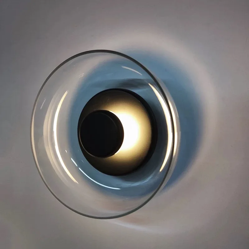 Nordic minimalist wall lamp designer, living room hallway balcony glass creative wall lamp