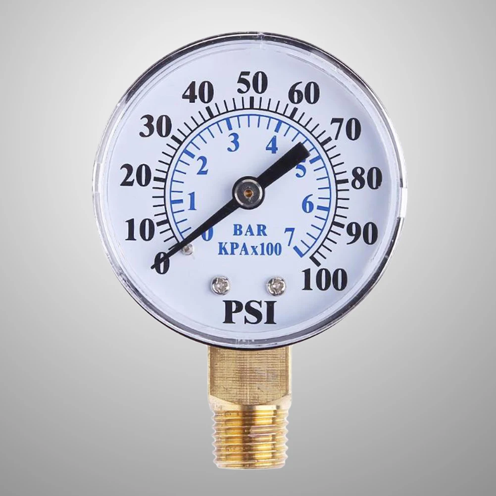 

0-100 Psi 0-7 Bar Pressure Gauge Small Size Easy Carry for Vacuum Pressure Measurement in Multiple Media Vacuum Gauge