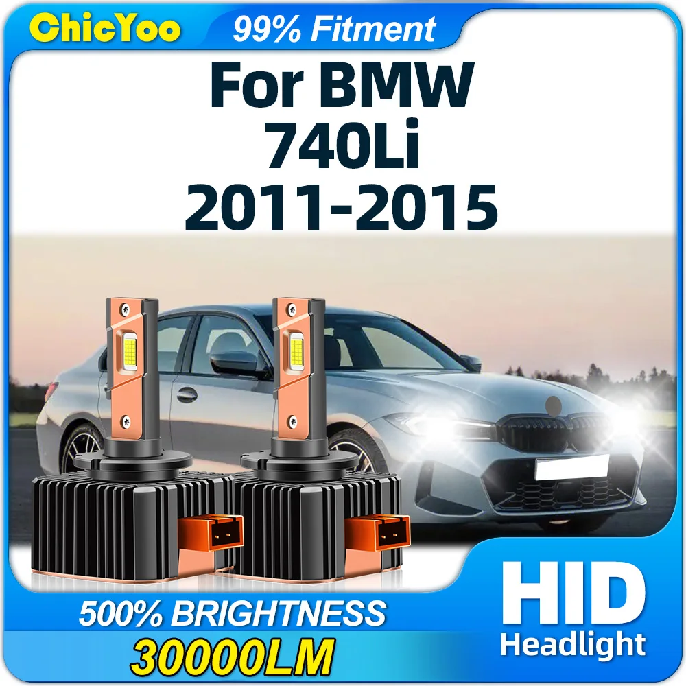 30000LM Canbus LED Headlight Bulbs 6000K White Plug and Play Xenon HID Lights 12V For BMW 740Li 2011 2012 2013 2014 2015