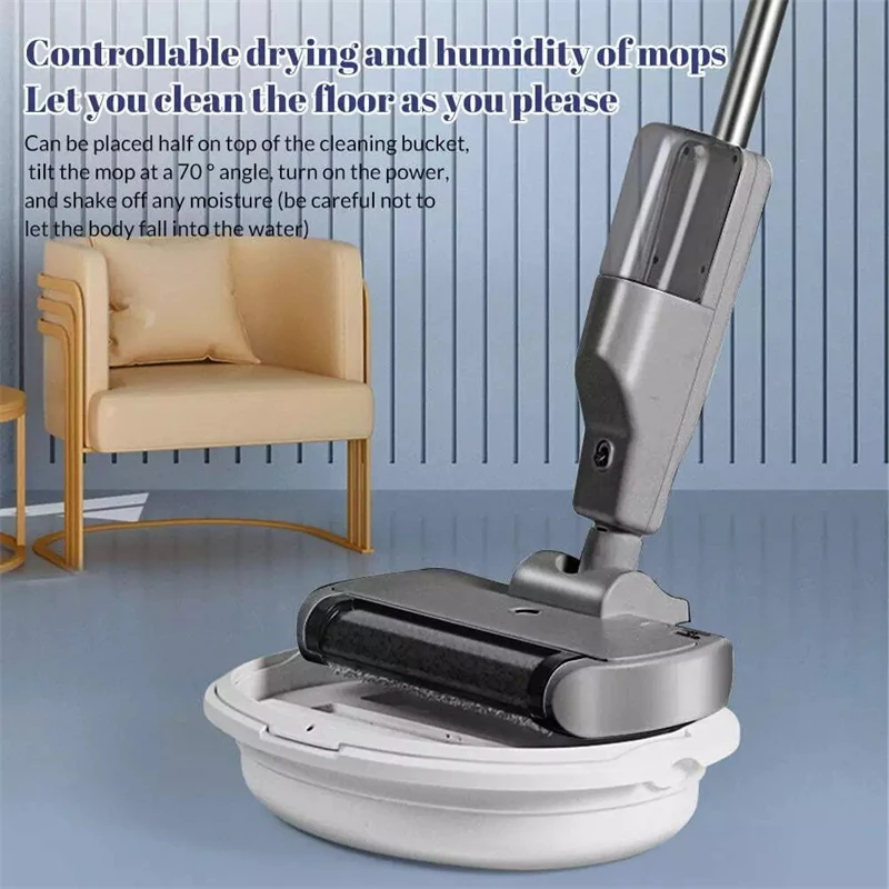 Handheld Cordless Hard Floor Sweeper Vacuum Cleaner Wireless Electric Mop Cleaner Automatic  2 in 1 Wet & Dry Home Cleaner