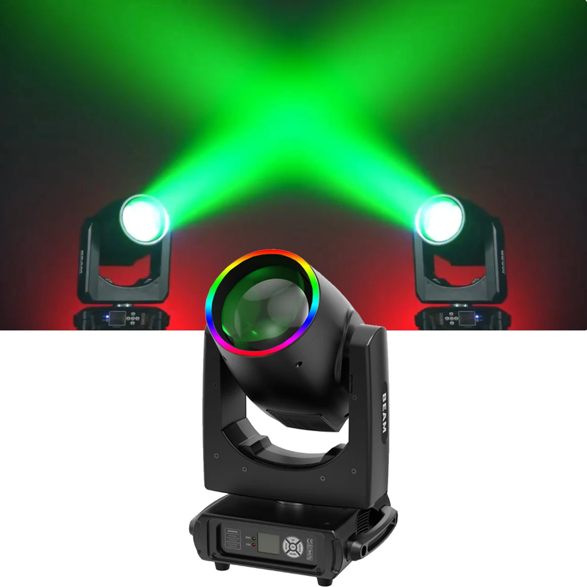 230W Beam Moving Head Light 14 Colors 14 Gobos 2 Prisms  DMX512 Auto 218CH IP20 Stage Beam Light For DJ Bar Disco Party Concert