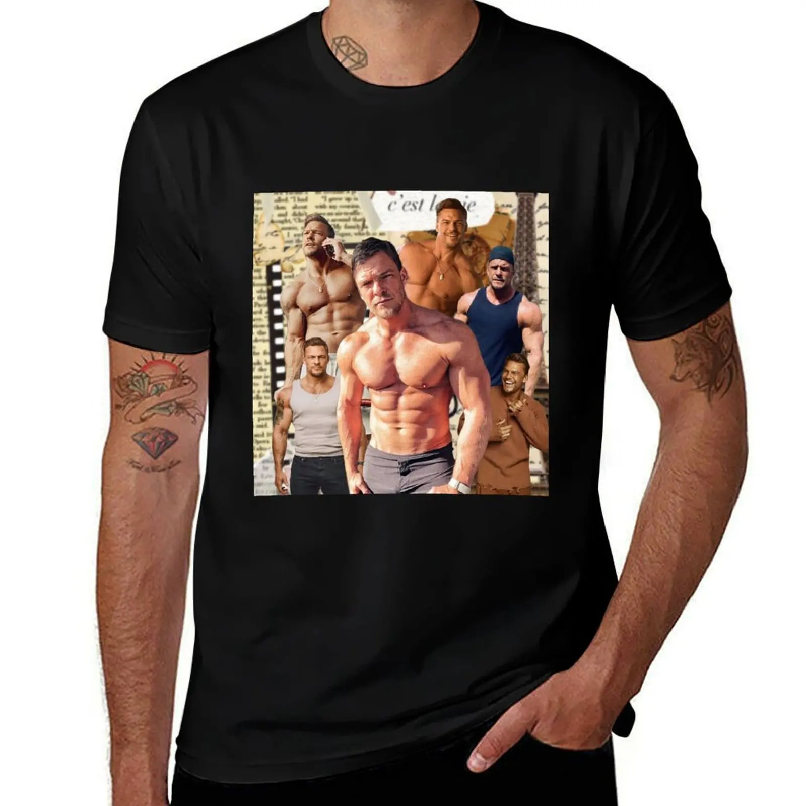 

Alan Ritchson Photo collage T-Shirt oversizeds Clothing animal prinfor boys affliction shirts T-shirts for men cotton