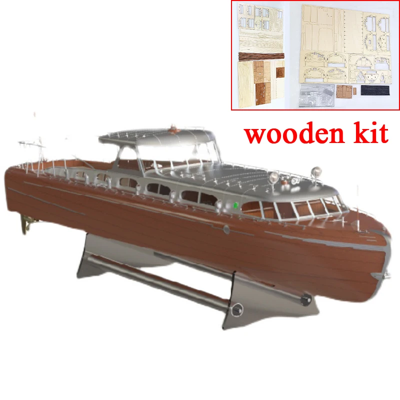 

1/12 1392MM Yacht Ship Model Sapele Log Cutting Model Kit 1/18 928MM DIY Hand Assembled Ship Model