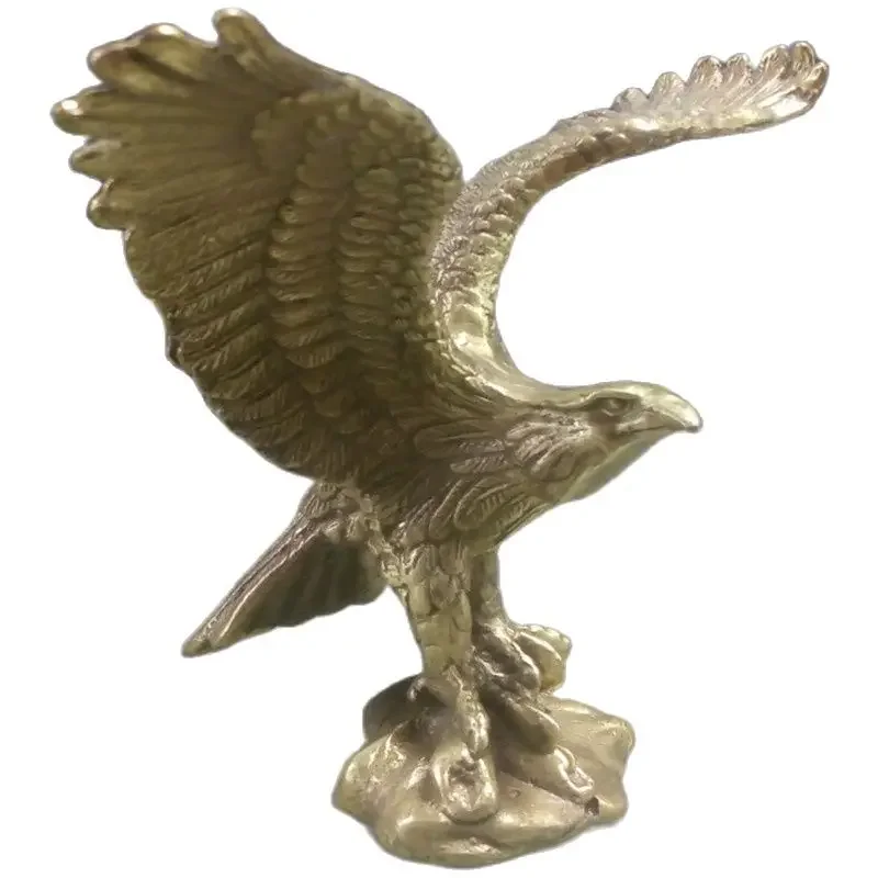 Chinese Fengshui Brass King Of Birds Eagle Hawk Animal Sculpture Statue