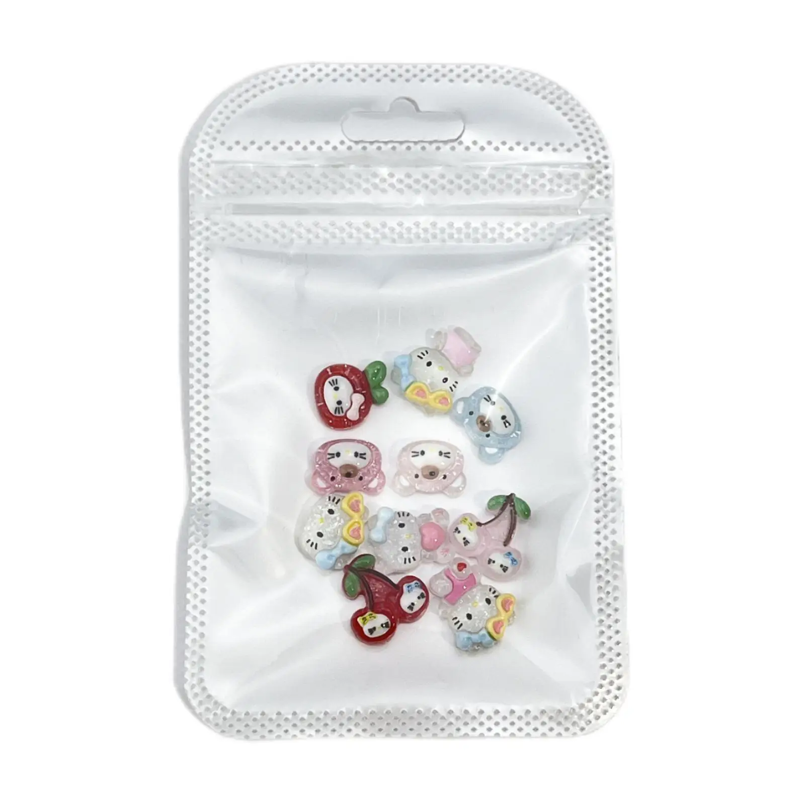 20pcs miniso transparent cherry kt cartoon nail charms for diy nail making kawaii cute resin nail art decoreation