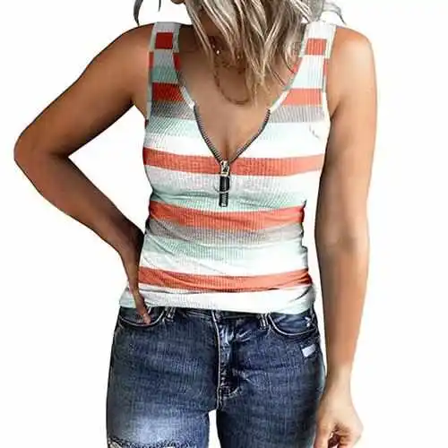 

Облегающий жилет на молнии с Vne, топ из модного хлопка, летняя модная мужская одежда, внутренняя одежда, повседневный полосатый узор
