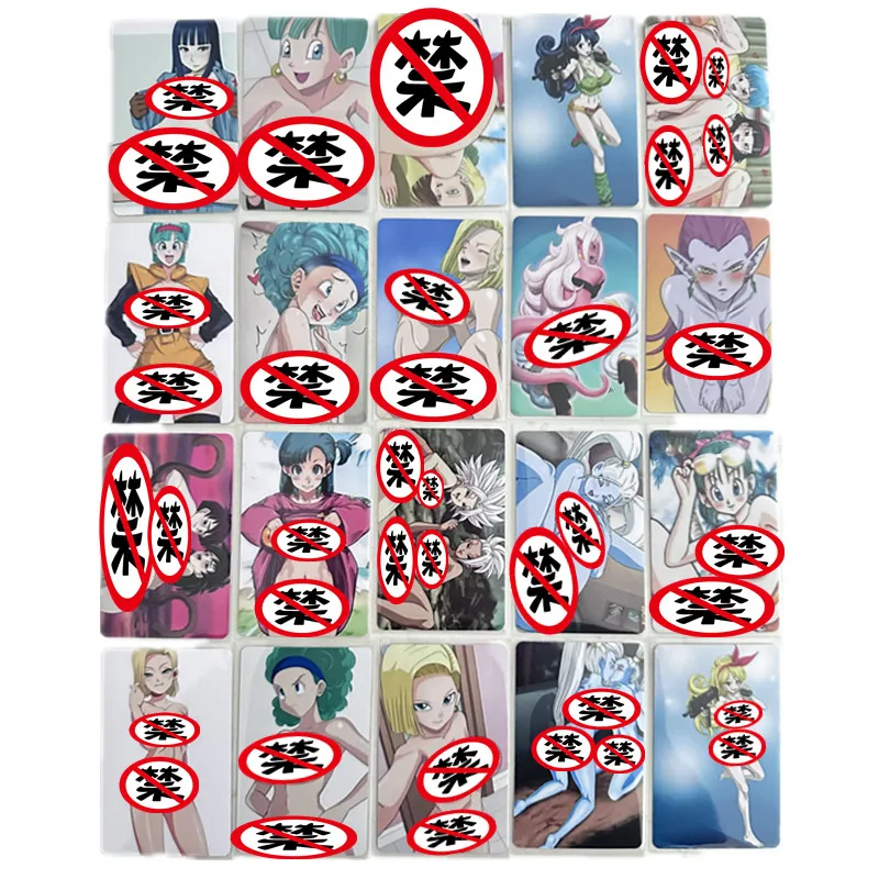 

20Pcs/set Anime Dragon Ball Z GT Android No. 18 Android No. 21 Bulma Super Saiyan ACG Sexy Nude Card Toy Gift Collection Card
