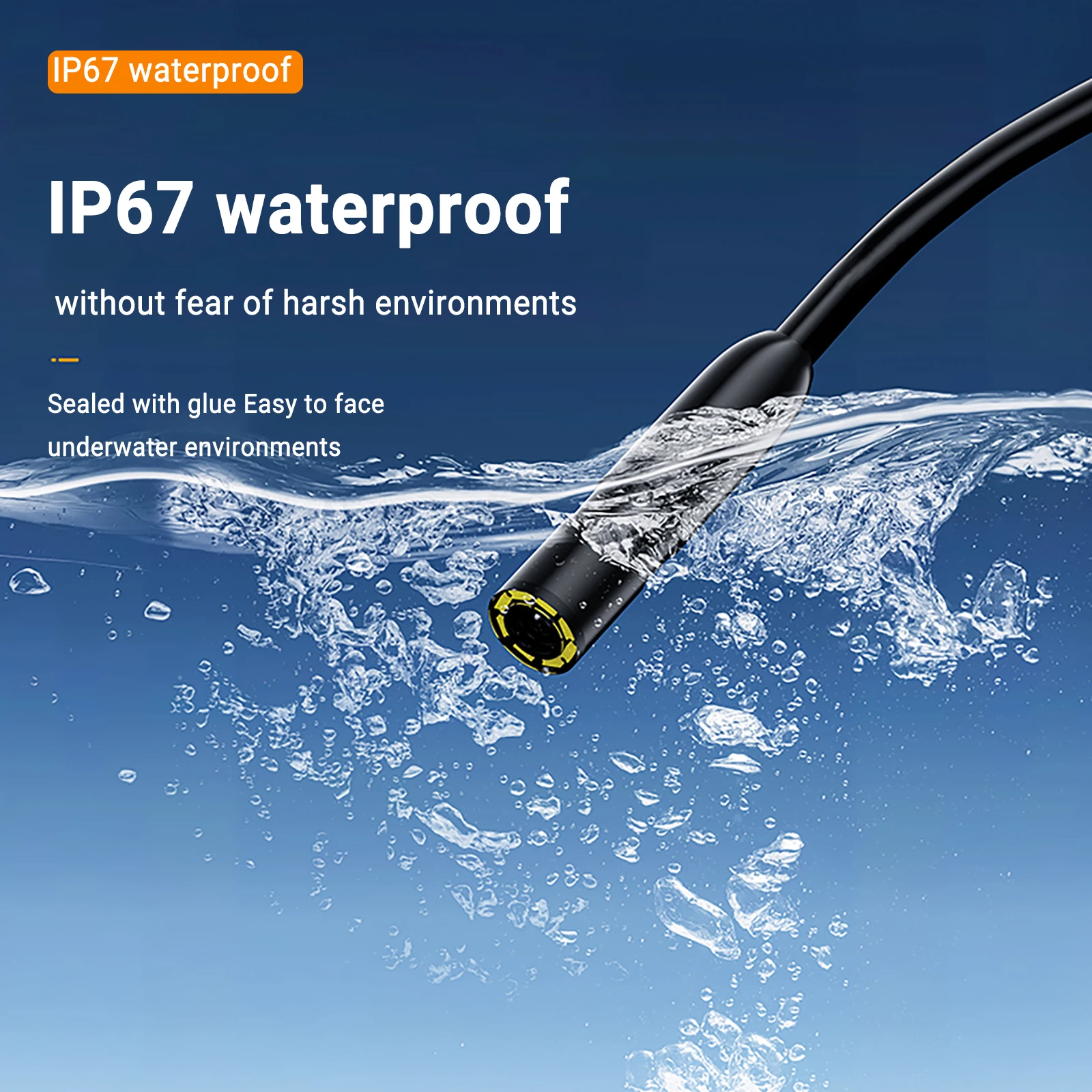 Handheld Industrial Endoscope Camera with 4.3 inch IPS Screen IP67 HD Inspection Borescope 8 Adjustble LED for Vehicle Engine