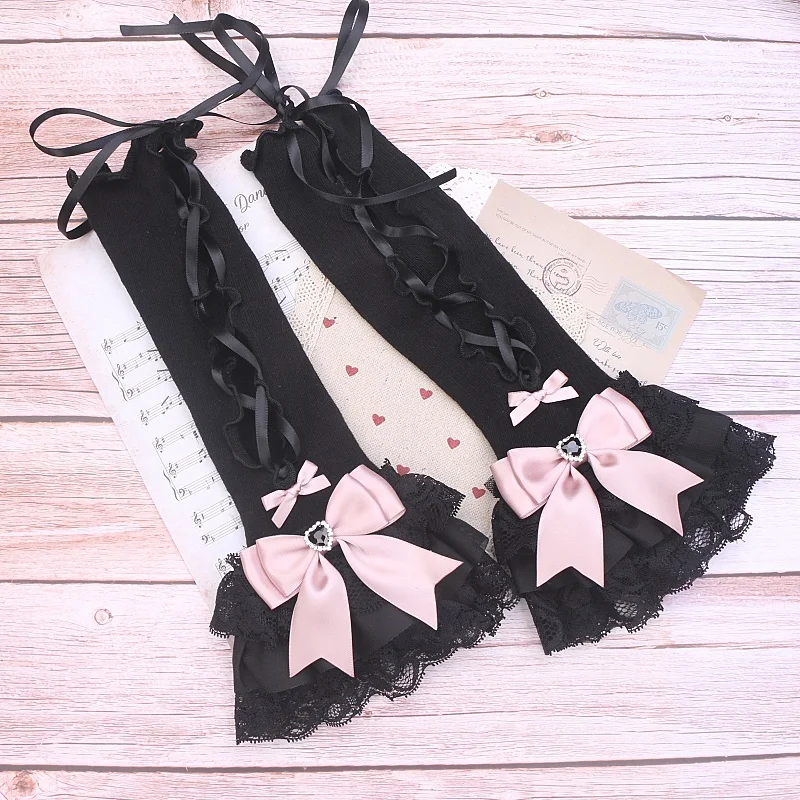 Sweet Lolita ลูกไม้ Rhinestone แขนปลอมแขน Lolita มือสําหรับเครื่องประดับสตรี