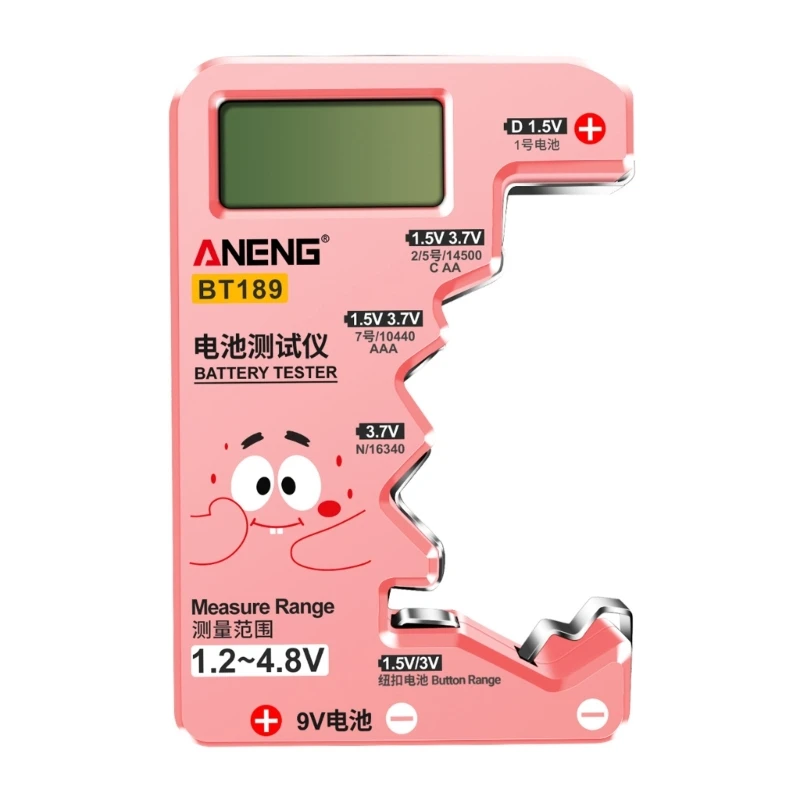 Digital Battery Capacity Tester Checkered Load Analyzers for AAA AA Button Cell