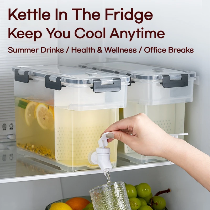 

3.5/6l Koelkast Koud Water Kan Met Kraan Grote Capaciteit Thee Waterketel Zomer Ijsdrank Dispenser Voor Camping Picknick