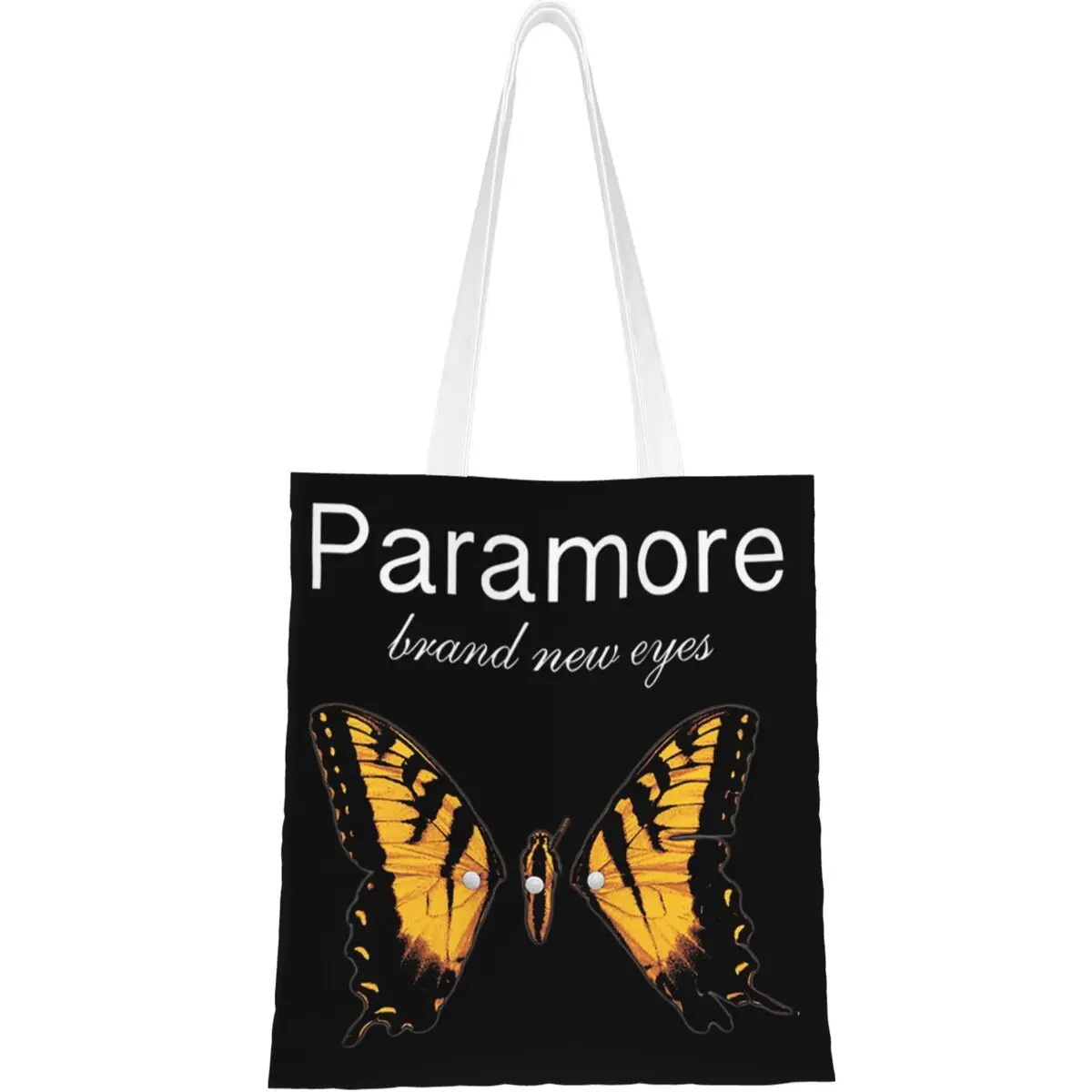 Paramore Butterfly Logo Tote Bags Women Handbag Canvas Student Connor Wilson Shoulder Bag Printed Grocery Bag