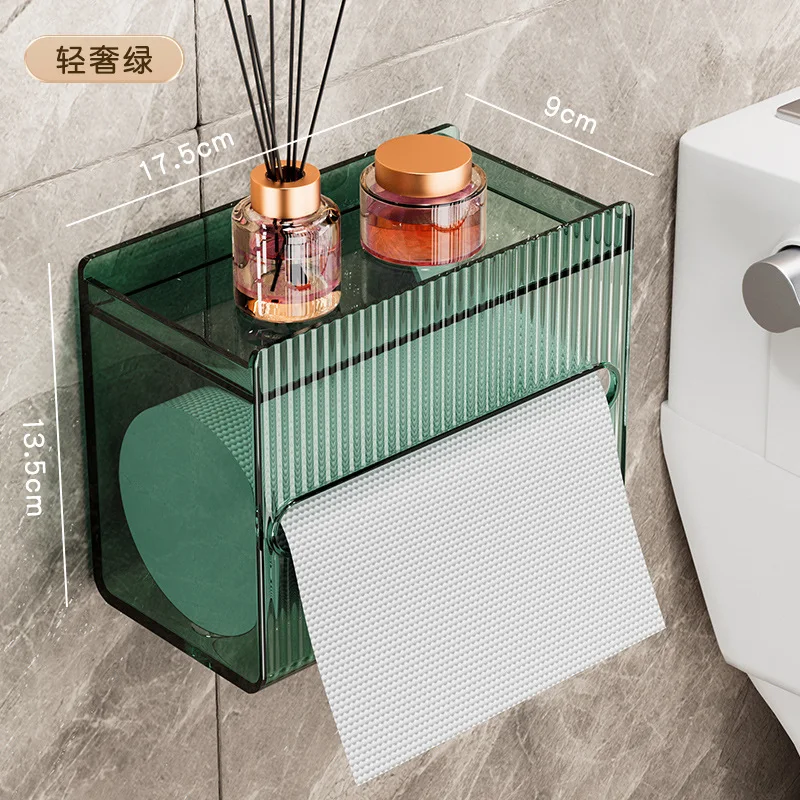 

Toilet Tissue Box Home Paper Box Toilet Paper Roll Storage Rack Wall-Mounted Paper Extraction Box Bedroom Paper Storage Shelf