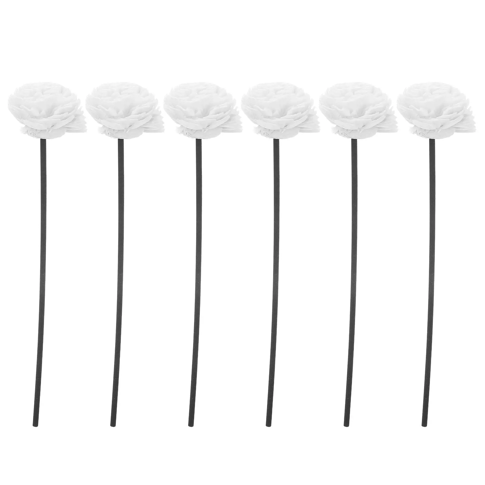 6Pcs Natural Fiber Diffuser Sticks with Beautiful Tongcao Flower Design Aromatherapy Scent Diffuser Reeds for Living Room