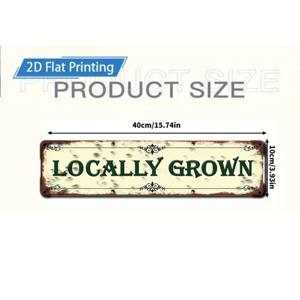 1 Piece of Locally Grown Vintage 2D Flat Metal Wall Plaque 4× 16inch Suitable for Stylish Decoration of Farmhouse Porches and Kitchens