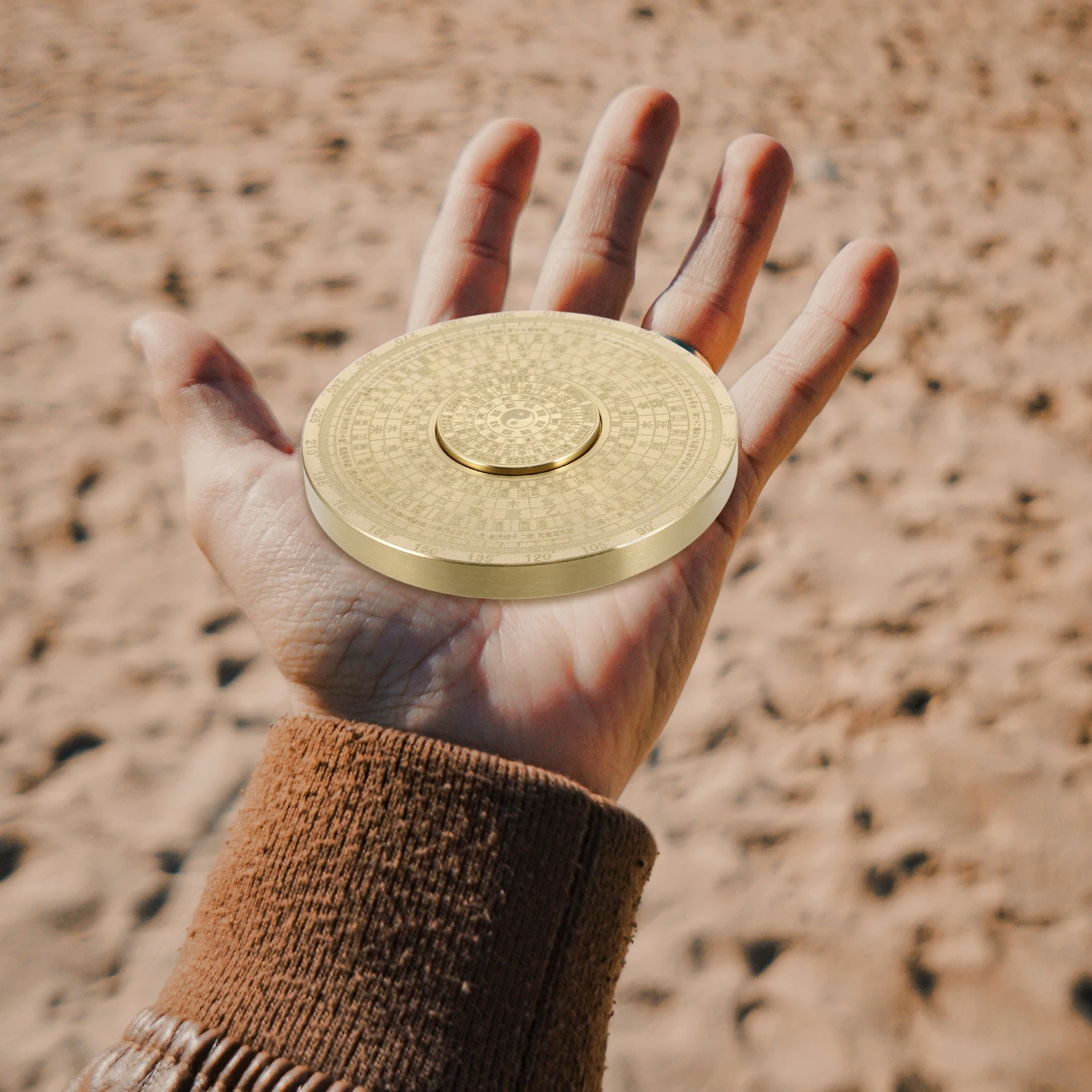 Métal Luo Pan Portable Bagua Ornement Mini Boussole Feng Shui Bonne Chance Luo Pan Bagua Décoration Mini Boussole Feng Shui