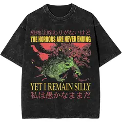 Novelty The Horrors Japanese Vintage Frog T Shirts Outfit Funny Frog Tee Shirt Men Women Harajuku T-shirts