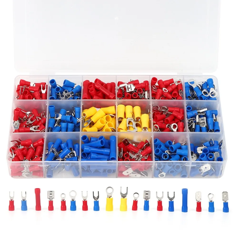 

520PCS Red Blue Yellow Cold Pressed Terminal Insulated Durable Quick-Connecting Connector Electrical Connectors
