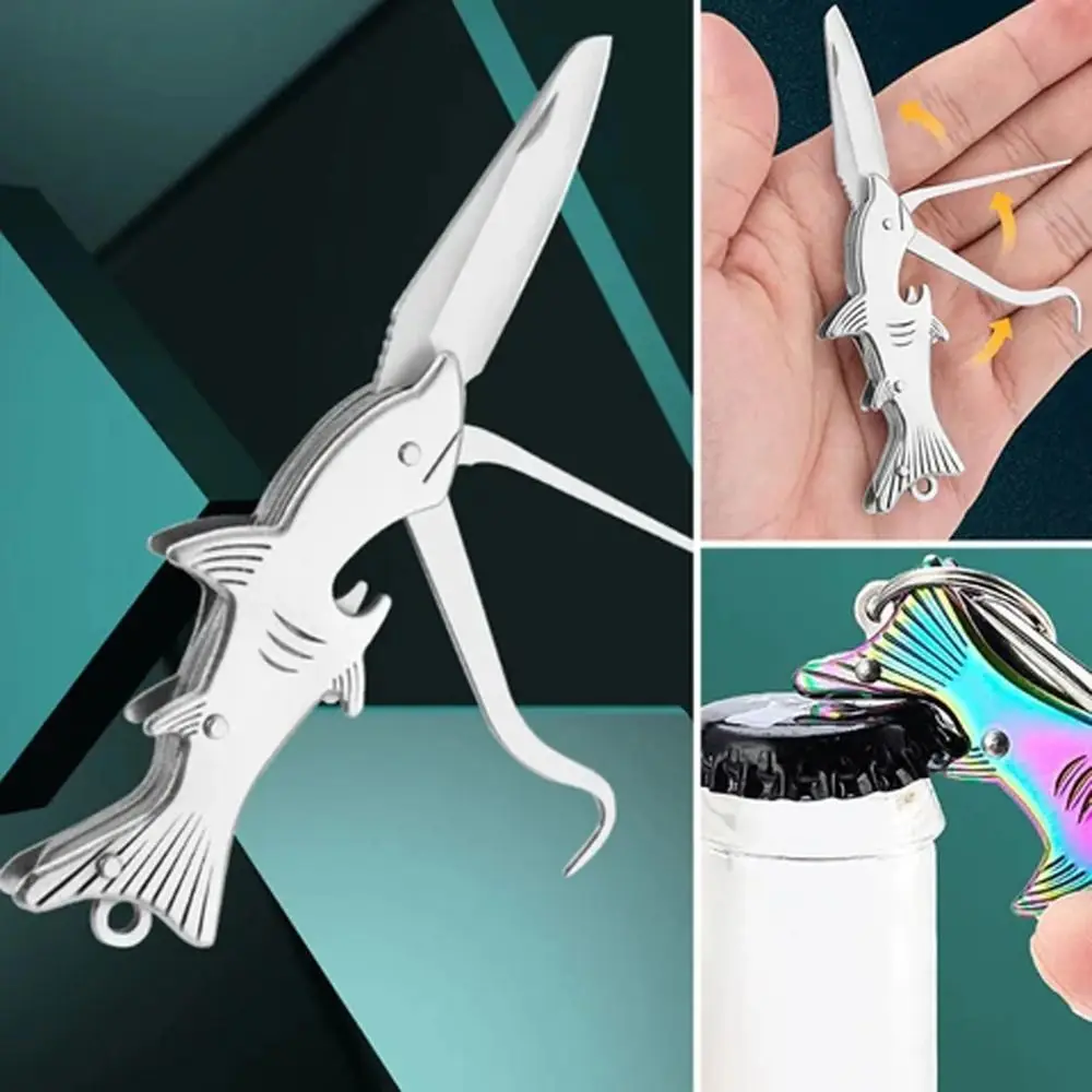 Stainless Steel Toothpick Multifunctional Folding Knife Gift Bottle Opener Self-defense Tool Anti-plug Tooth Crochet Fruit Knife