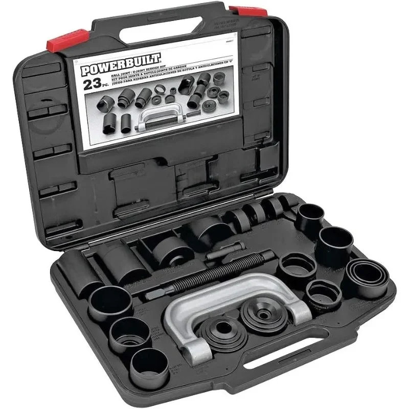 

Joint Service Set, 23 Piece Tool Kit, Remove and Install Ball Joints, Receiving Tube, Adapters, Sockets - 648617