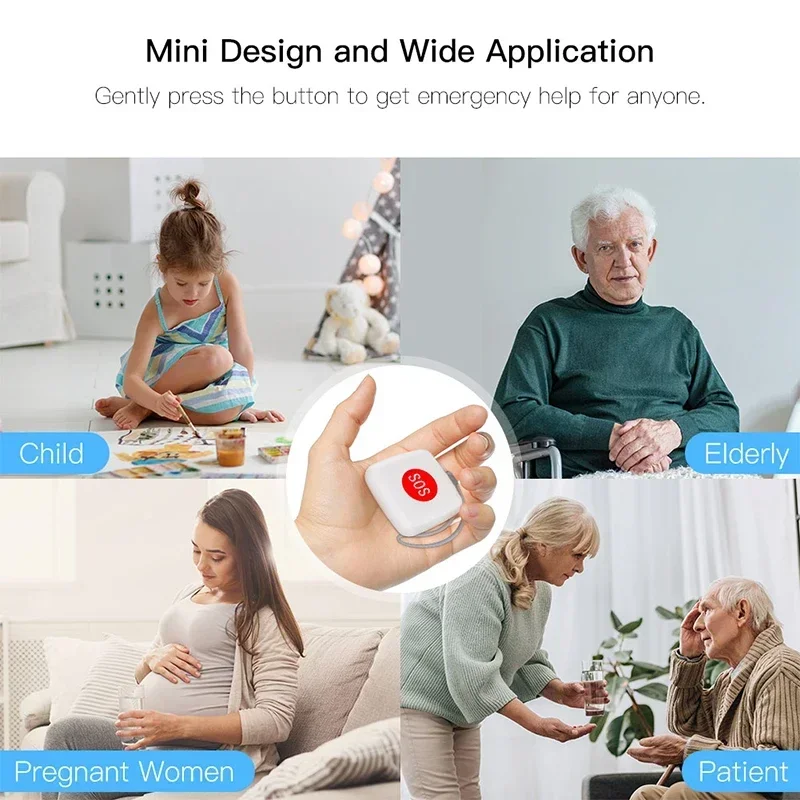 Alarm Emergency Tuya ZigBee SOS Button Sensor Alarm Elderly Children Help Switch Remote Control Tuya Smart Life App Voice Alexa