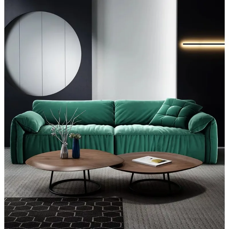 Modern Minimalist Special-shaped Walnut Wood Coffee Table Living Room Light Luxury Leaf Design Round Tea Center Table