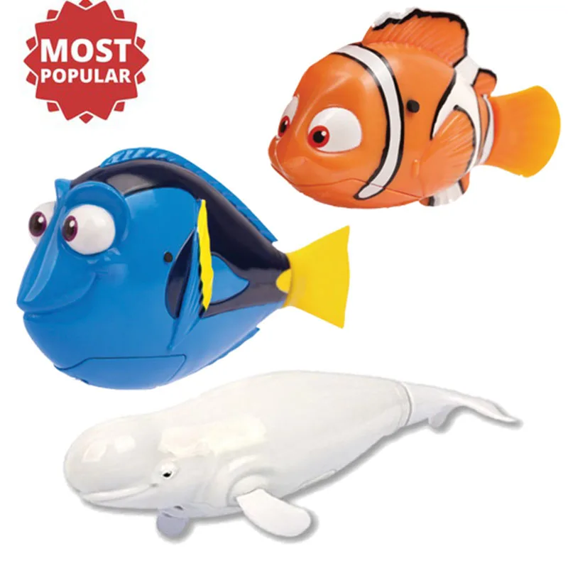 Juguetes electrónicos de baño de peces para niños, bañera con batería, decoración de tanque de pesca, natación Flash