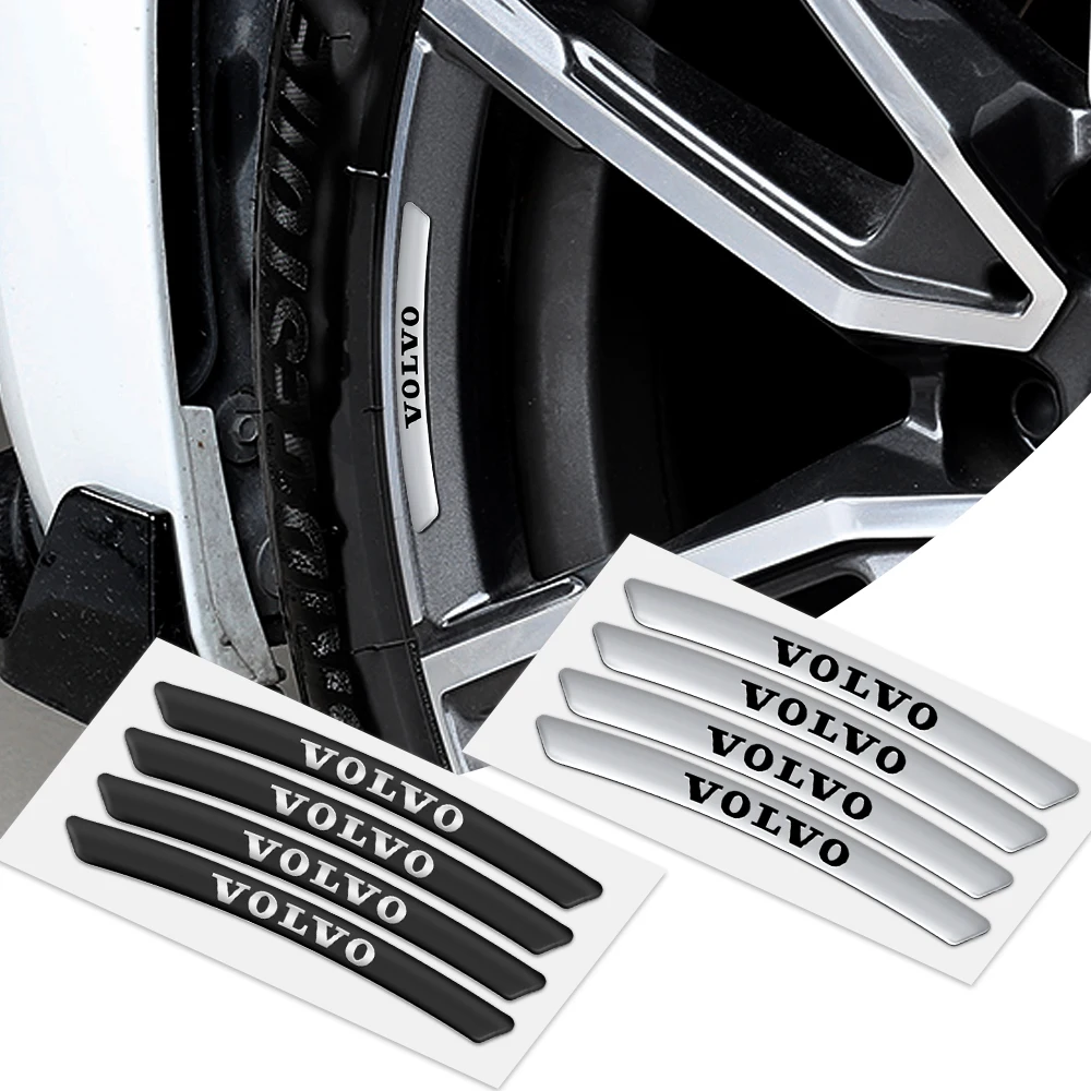 4pcs Aluminum Car Styling Wheel Rims Racing Stickers Badges Auto Decoration For Volvo Xc60 S60 V40 V50 V60 Xc90 S40 S80 C30 Xc40