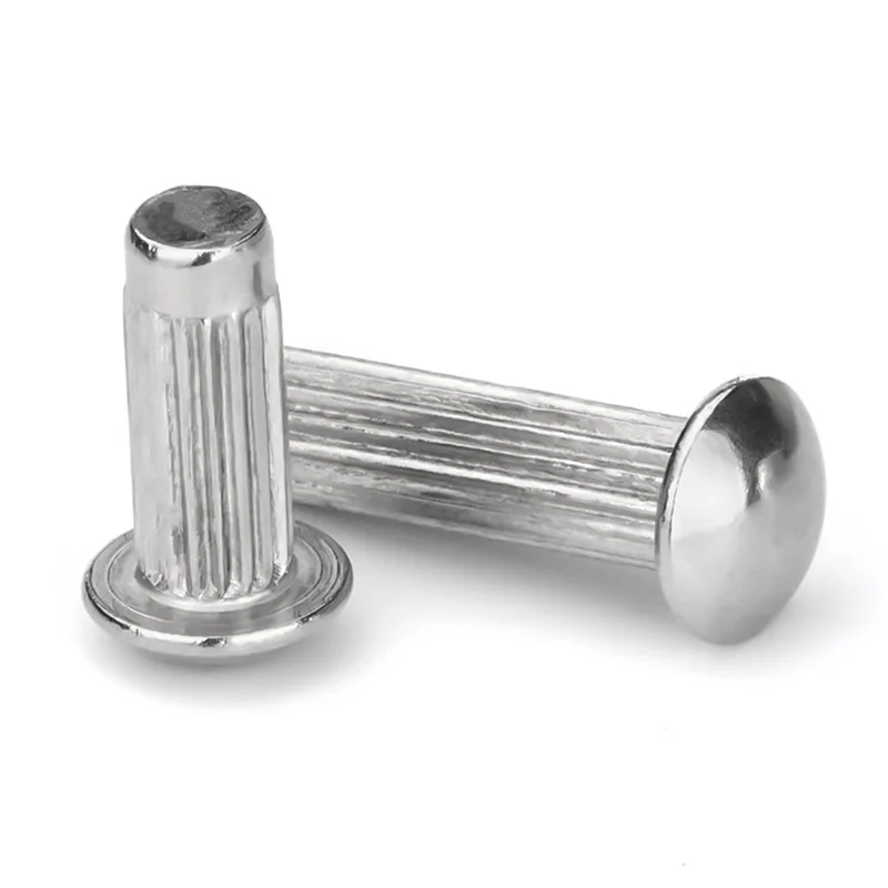 100~300Pcs M2 M2.5 M3 M4 Aluminum Button Round Head Knurled Shank Solid Rivet for Label Name Plate Brand