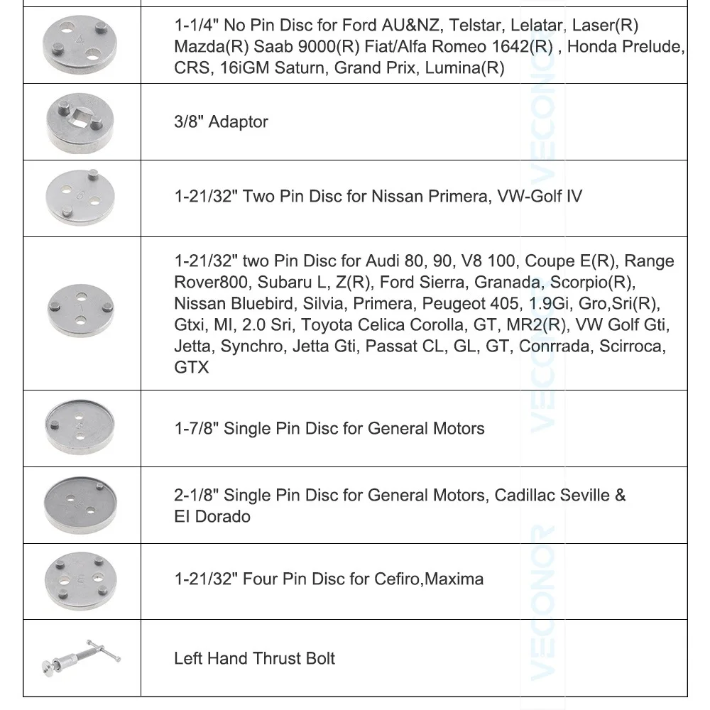 Outil de remtransporteurs inage de piston d\'étrier de frein avec étui de transport, outil de remtransporteurs inage pour VW Audi Ford et BMW, 13