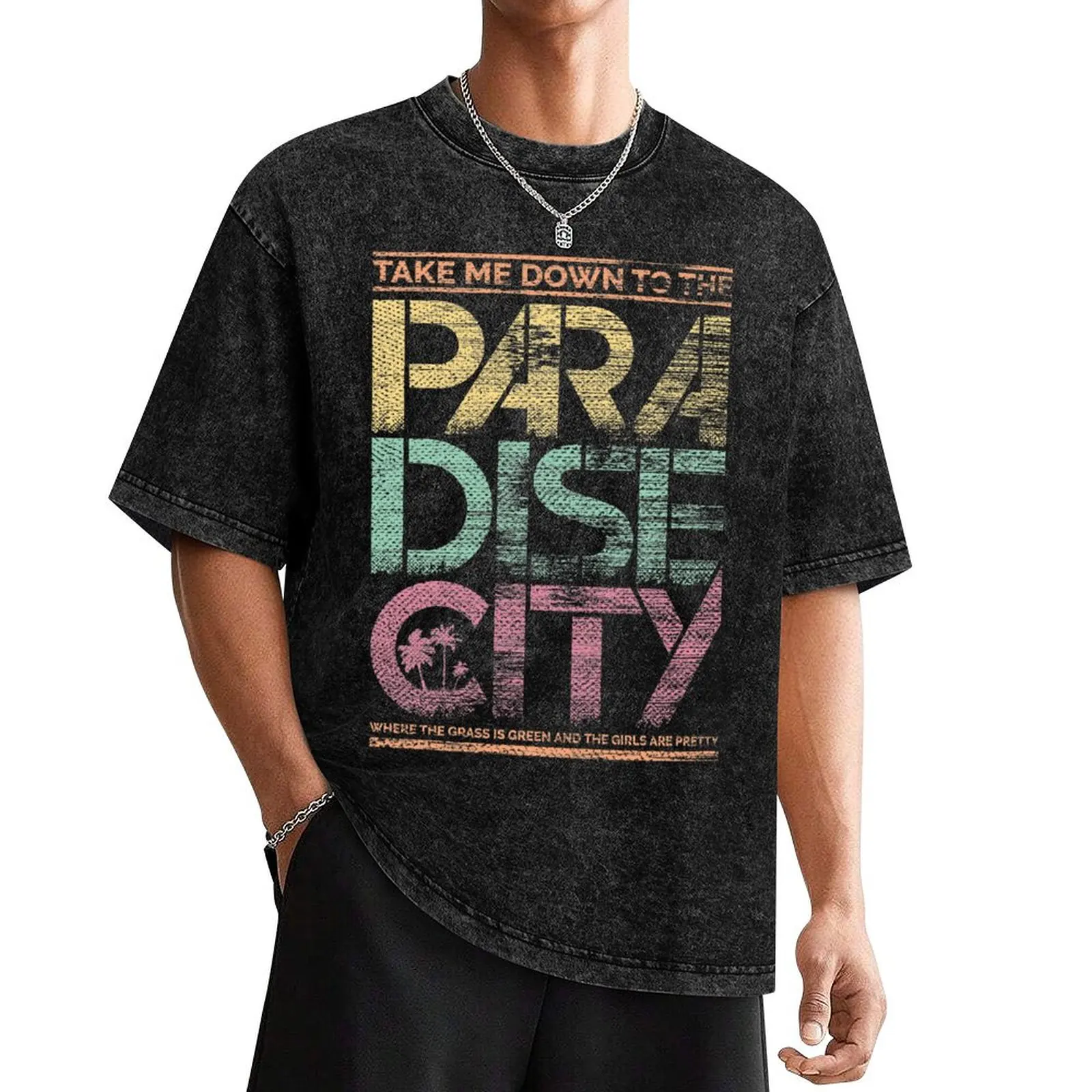 

Paradise City T-Shirt anime stuff blue archive oversized shirts men graphic