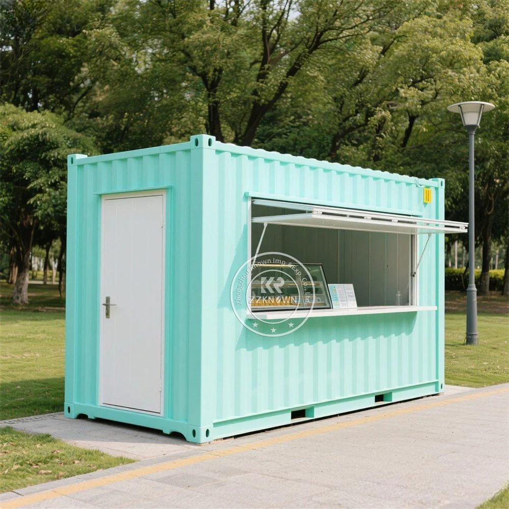 Customized Coffee Container Bar Modern Steel Design Restaurant Outdoor Fast Food Restaurant Coffee Bar Convenience Store