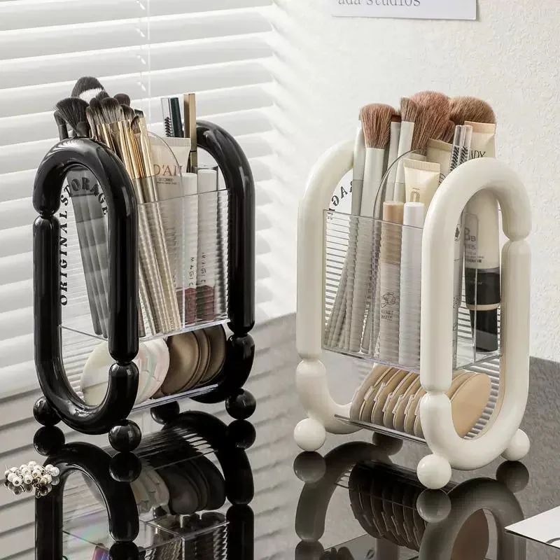

25Makeup Brush Holder Desk Lipstick Eyebrow Pencil Organizers Eye Shadow Storage Box Makeup Sponge Puffs Comestic Tool Container