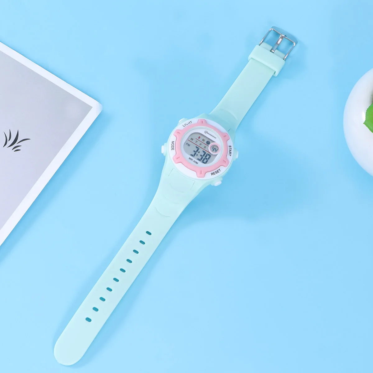 

Luminous Waterproof Kids Watch Digital Electronic Time Date Function Comfortable Plastic Band Adjustable Strap Skid Proof Screen