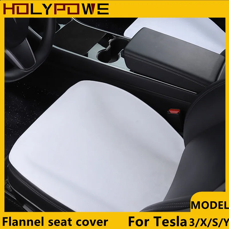 For Tesla Model 3 X S Y High Quality Flannel Upholstered Seat Cover Snug Warm Cushion Car Modified Interior Decorate Accessories