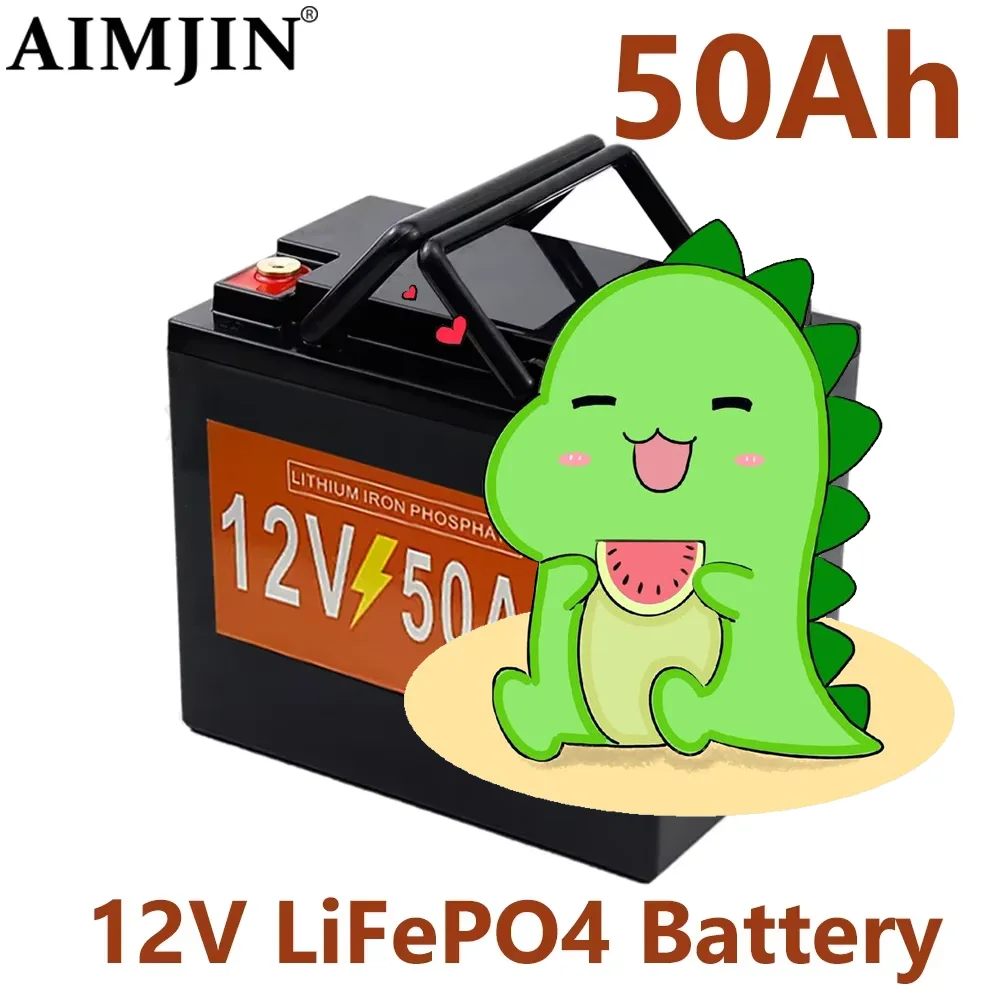 

LiFePO4 Battery 12V/12.8V 50Ah Campers Waterproof Golf Cart Battery Off-Road Off-grid Solar energy