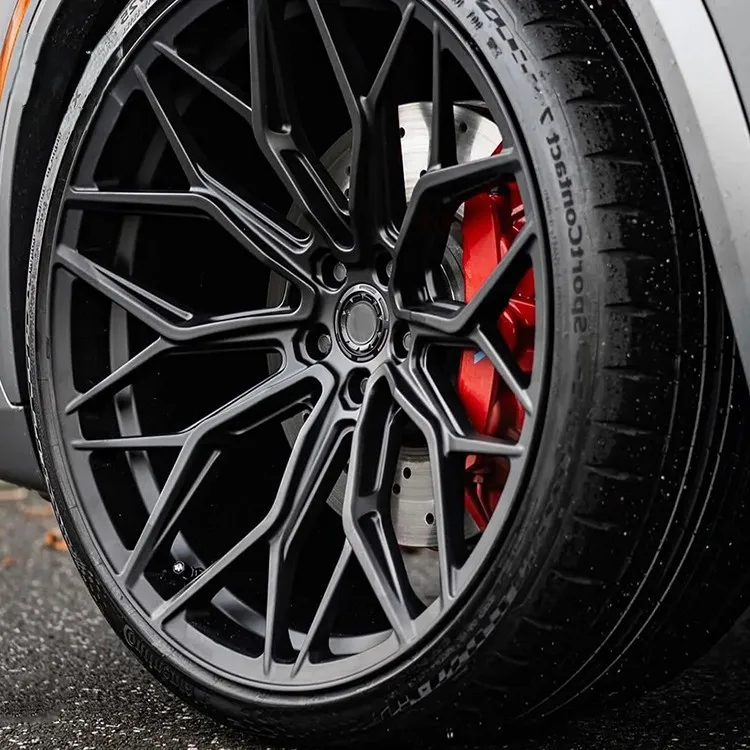 Rines de Aleación Forjados Personalizados de Diseño Cóncavo Profundo de 15-24 Pulgadas 5x112 5x114.3 5x127, Rines Negros de Lujo para Autos de Carreras para W205 C300 F30 E90 Q7 Q3