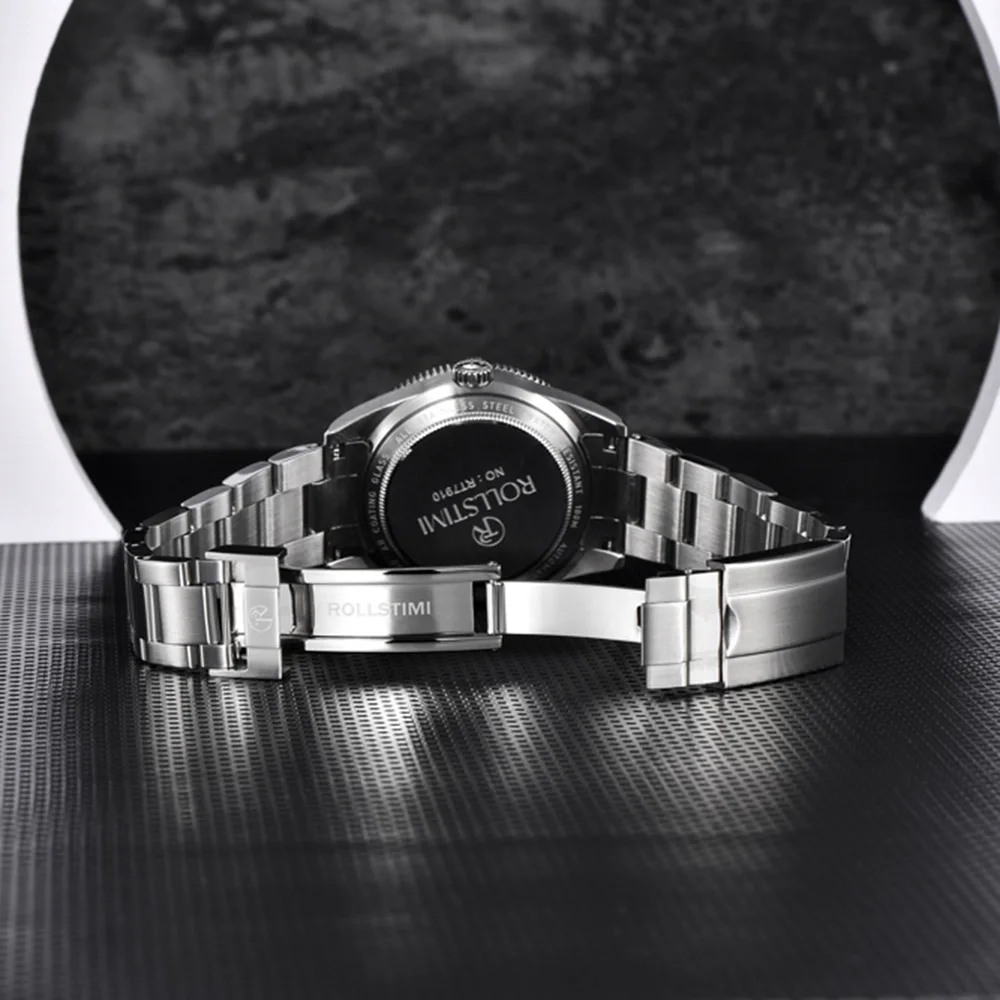 2025 Nuovi orologi da uomo RollsTimi Orologi da polso meccanici di lusso AR Orologio automatico con specchio in zaffiro per uomo sportivo resistente agli urti