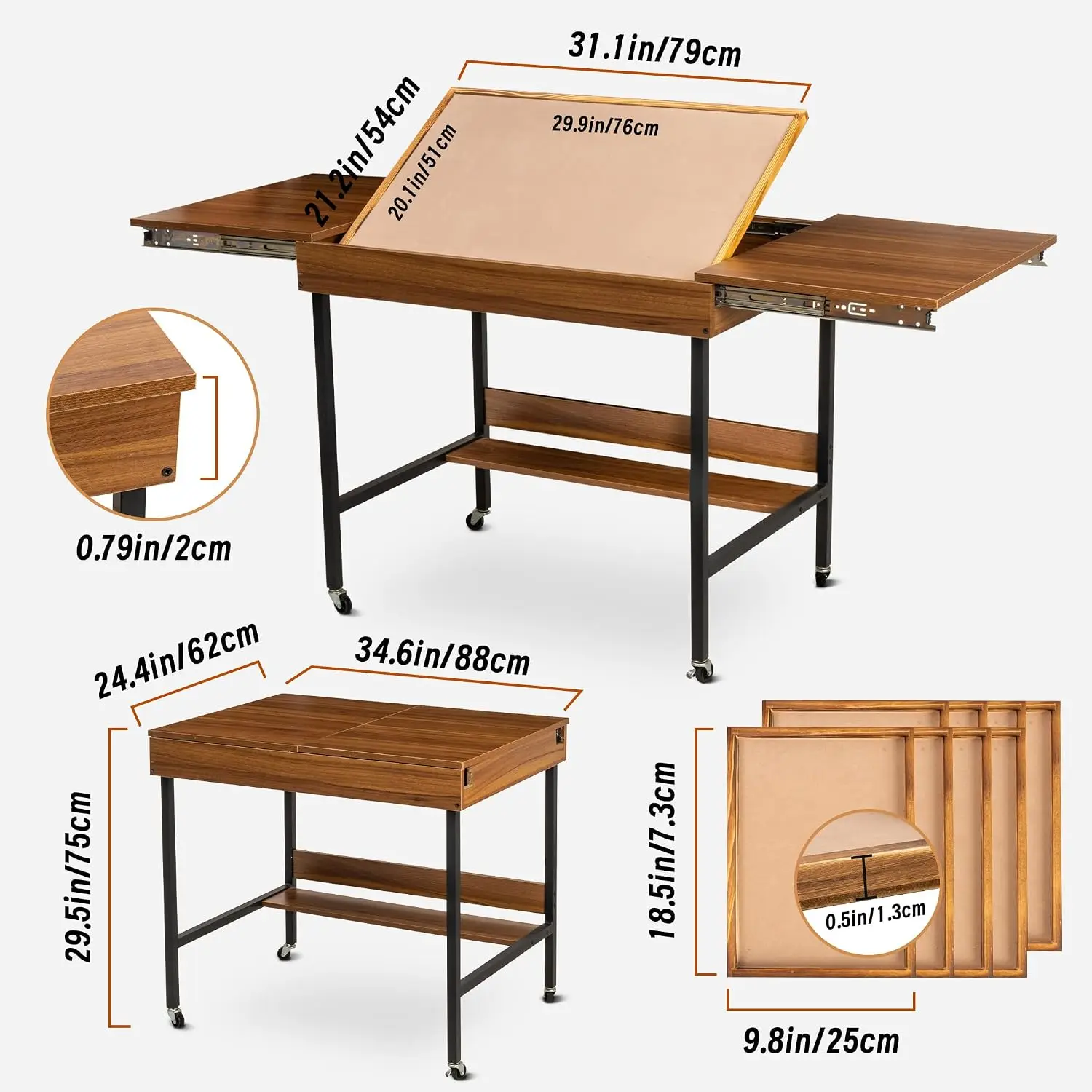 2 in 1 Jigsaw Puzzle Table with 8 Sorting Trays, Foldaway & 3 Tilted Angles