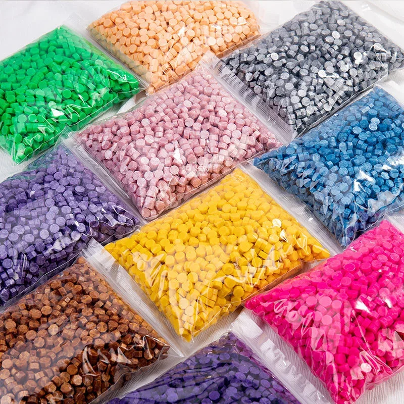بيرليسسينت لون الشمع 500 جرام المثمن ريترو النار الطلاء ختم الشمع ختم المغلف دعوة الزفاف DIY بها بنفسك لوازم