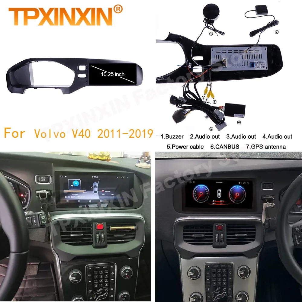 LHD RHD Car Radio Android 13 For Volvo V40 2011 2012 2013 2014 2015 2016 2017 2018 2019 GPS Navi Automotive Multimedia Head Unit