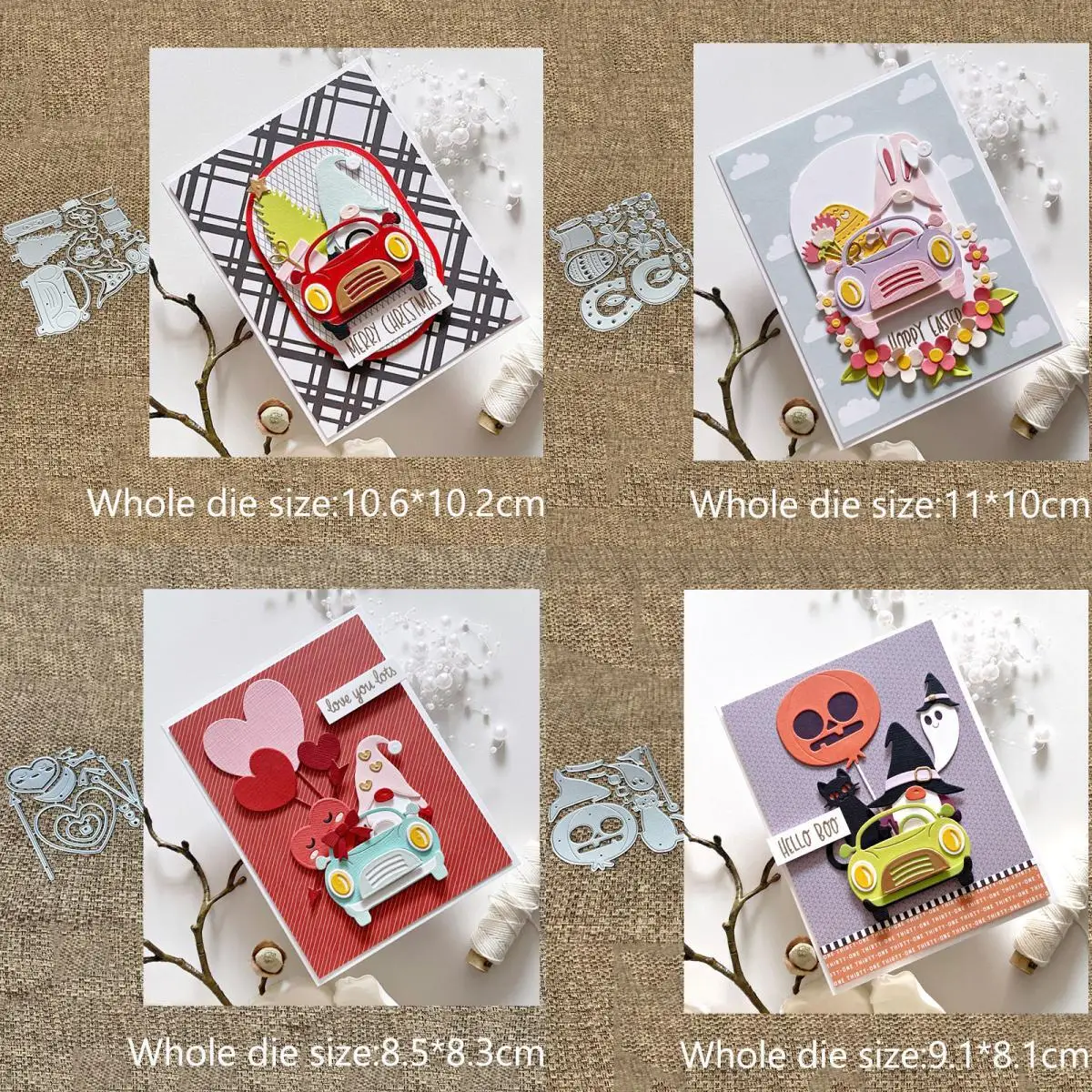 New Design Craft Metal stencil mold Cutting Die Car Dwarf heart Decoration scrapbook die cut Album Paper Card Craft Embossing