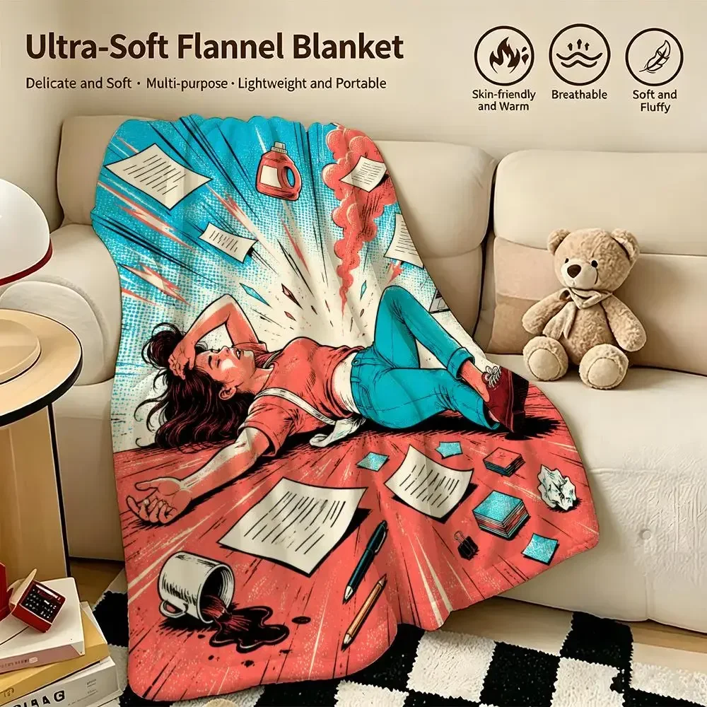 Pure Nearly Kills You Throw Warm Soft Flannel Blanket, Multi-use for Sofa Bed Camping Travel Nap