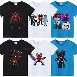 Speakerman-ropa de inodoro Skibidi para niños, camiseta de Anime, Camiseta de algodón, Tops de moda para niños