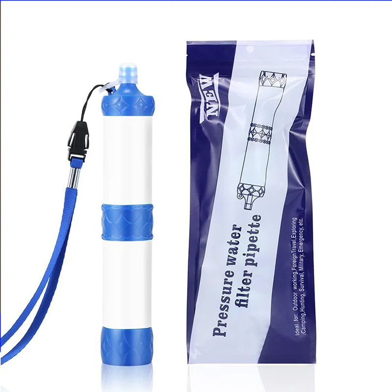 Manual pressurization Emergency Mini Water Filter Outdoor Survival Portable Drinking Purifier For Travel Hiking Camping Trip